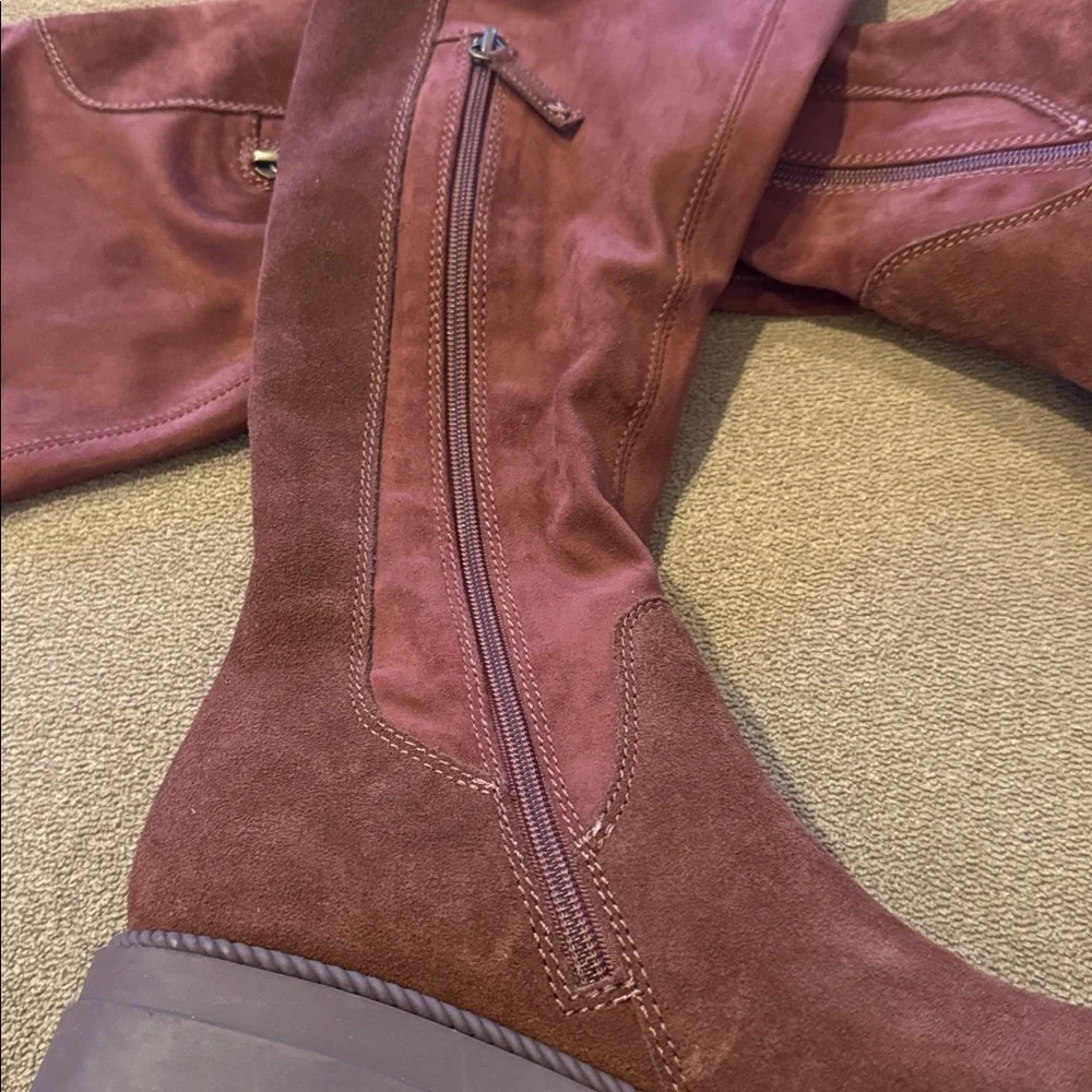 Kelsi Dagger Size 9 Brown Leather Over Knee High Boots Suede (TD)